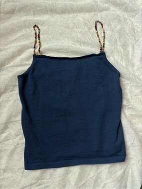 Ralph Lauren Navy Beaded-Strap Camisole